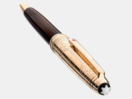 Montblanc Around the World in 80 Days Doué Classique Kugelschreiber dunkelgrau – Schreibgeräte Kugelschreiber in grau und aus Edelharz, Metall, platiniert und vergoldet. – Ansicht 3