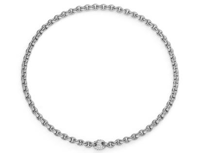 IsabelleFa ChaCha Collier Weißgold 6mm Pavé – Halsschmuck Collier aus 750 Gelbgold.