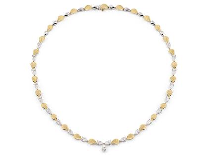 Cammilli Firenze Divina Collier White Ice und Yellow Sunrise mit Brillanten 6,30ct – Halsschmuck Collier aus 750 Gelbgold, 750 Weißgold und und .
