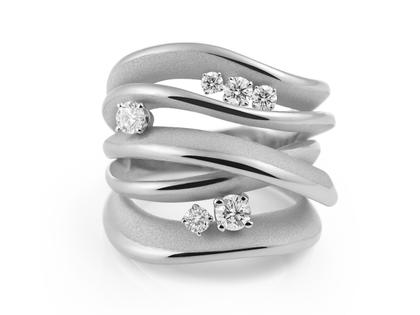Cammilli Firenze Firenze Icon Ring White Ice 5reihig mit Brillanten 0,65ct – Ringe Ring mit Besatz aus 750 Weißgold.