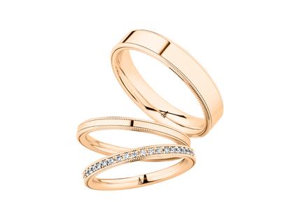 Christian Bauer Trauring Paar Nr. 90 Roségold poliert mit Brillanten 0,300ct – Ringe Trauring mit Besatz in roségold und aus 585 Rotgold.