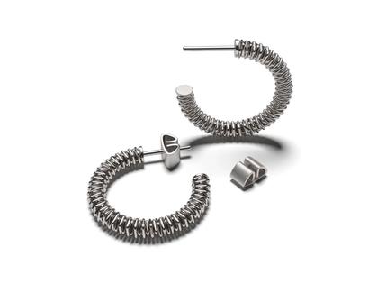 Niessing Now Twist Creolen 24mm Lava – Ohrschmuck Creolen in grau und aus Silber-Gold Legierung - 90 S.