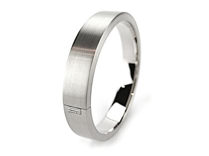 IsabelleFa Digne Armreif Weißgold 11mm – Armschmuck Armspange aus 750 Weißgold.