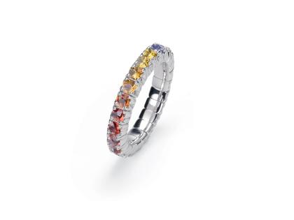 Ringe Ring mit Besatz aus 750 Weißgold.