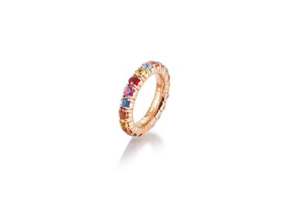Ringe Ring mit Besatz aus 750 Rotgold.