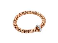 Fope Eka Flex'It   Armband breit Roségold 1 Ronde mit Brillanten 2,20ct M flexibel – Armschmuck Armband aus 750 Rotgold, 750 Weißgold und und .