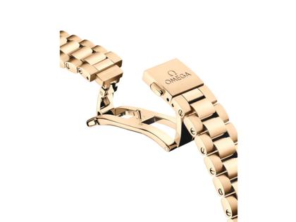 Omega Seamaster Aqua Terra Shades Automatik Edelstahl 30mm goldenes Zifferblatt Goldband – Damenuhren Uhr mit Datum aus 750 Gelbgold. Das Gehäuse ist rund und gelbgold. Das Goldarmband ist gelbgold. Das Zifferblatt ist ein Index in gelbgold. – Ansicht 6