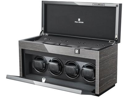 Paul Design Gentlemen  4+6 Uhrenbeweger Black Apricot – Uhrenbeweger Uhrenbeweger für mehrere Uhren aus Holz. – Ansicht 3