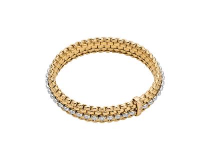 Fope Panorama Flex'It Armband Gelbgold 1 Ronde mit Brillanten 0,89ct – Armschmuck Armband aus 750 Gelbgold, 750 Weißgold und und .