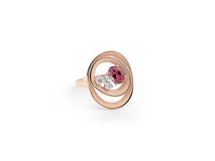 Cammilli Firenze Dune Solar Color Ring Pink Champagne mit Brillanten 0,190ct – Ringe Ring mit Besatz aus 750 Rotgold.