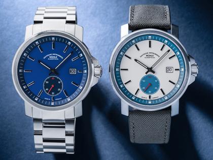 Mühle Glashütte 29er Big Kleine Sekunde Automatik Edelstahl 42,4mm weißes Zifferblatt Metallband – Herrenuhren Uhr mit Datum aus Edelstahl. Das Gehäuse ist rund und silber. Das Edelstahlarmband ist silber. Das Zifferblatt ist ein Index in weiß. – Ansicht 2