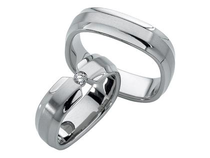 Furrer Jacot Trauring Paar Nr. 11 – Ringe Trauring mit Besatz aus 750 Weißgold.