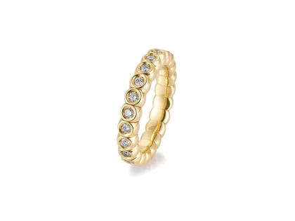 Ringe Ring mit Besatz aus 750 Gelbgold.