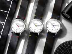 Sternglas Naos Edition Bauhaus X Gelb Automatik Edelstahl 38mm beiges Zifferblatt schwarzes Lederband – Herrenuhren Uhr mit Datum aus Edelstahl. Das Gehäuse ist rund und silber. Das Lederarmband ist schwarz. Das Zifferblatt ist ein Index in beige. – Ansicht 7