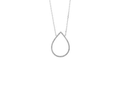 Facet Collier Weißgold mit Diamanten – Halsschmuck Collier aus 750 Weißgold.