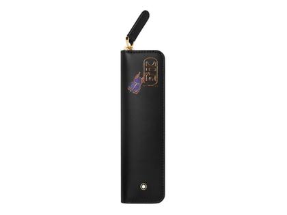 Montblanc Meisterstück Egyptomania Scarab Stiftetui Leder Schwarz für 1 Schreibgerät – Lederwaren Leder Stiftetui in schwarz und aus Leder.