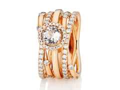 Capolavoro Magnifico Außenring "Jaquet" Roségold doppelt – Ringe Ring mit Besatz in roségold und aus 750 Rotgold. – Ansicht 4