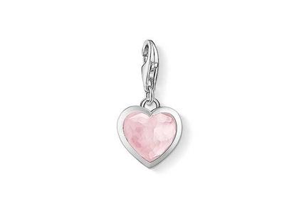 Thomas Sabo Charm-Anhänger Herz rosa 1361 – Anhänger Anhänger mit Besatz in silber und aus 925 Silber.