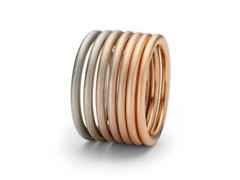 Niessing Aura Farbringe rot-grau – Ringe Ring aus 750 Rotgold, 750 Weißgold und und .