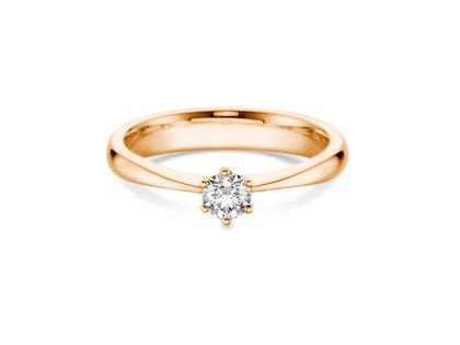 N1 Diamonds Verlobungsring 6er Krappe  Zungenschiene Rotgold 0,30ct 750/- Gold – Ringe Ring mit Besatz aus 750 Rotgold.