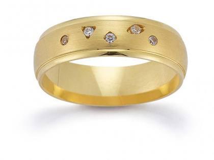 Gerstner Trauring Nr. 10 mit Diamanten – Ringe Trauring mit Besatz aus 585 Gelbgold.