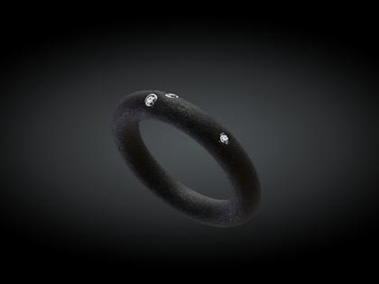 André Ribeiro Ring Kautschuk mit Brillanten 0,04 – Ringe Ring mit Besatz aus 750 Weißgold, Kautschuk und und .