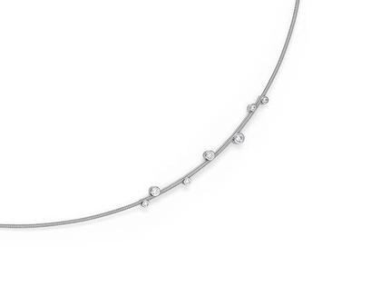 Niessing Artist Anhänger Fine Gray 43mm mit Brillanten 0,140ct für Schnur 1,2mm – Anhänger Anhänger mit Besatz aus 750 Weißgold.