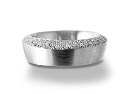 Micha Bunz Platin mit Brillanten Damenring – Ringe Ring mit Besatz aus 950 Platin.