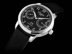 Glashütte Original Senator Observer Automatik Edelstahl 44mm schwarzes Zifferblatt schwarzes Lederband – Herrenuhren Uhr mit Datum aus Edelstahl. Das Gehäuse ist rund und silber. Das Lederarmband ist schwarz. Das Zifferblatt ist arabisch und schwarz. – Ansicht 3