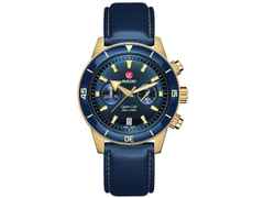 Rado Captain Cook Chronograph Automatik Bronze blau Textilband – Herrenuhren Chronograph aus Bronze, Keramik und Leder. Das Gehäuse ist rund und gelb. Das Textilarmband ist blau. Das Zifferblatt ist ein Index in blau. – Ansicht 3