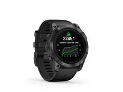 Garmin epix Pro Sapphire Titan carbongrau beschichtet 51 mm Kautschukband schwarz – Herrenuhren Uhr Multifunktion aus DLC beschichtet, Kautschuk und Titan. Das Gehäuse ist rund und schwarz. Das Kautschuk / Kunststoff / Silikon Armband ist schwarz. Das Zifferblatt ist digital und schwarz. – Ansicht 8
