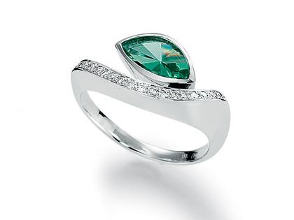 Cédé Design Edition 12 Ring mit Turmalin – Ringe Ring mit Besatz aus 750 Weißgold.