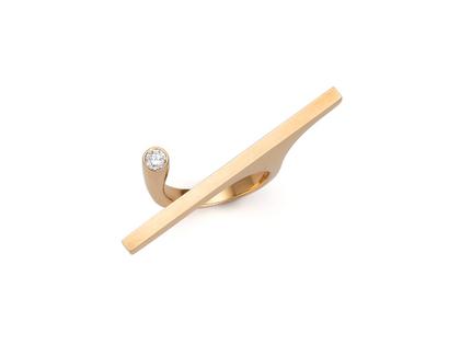 Angela Hübel Uno Ring Roségold mit Brillant 0,180ct – Ringe Ring mit Besatz in roségold und aus 750 Rotgold.