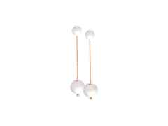Meissen Pearl Collection  Ohrhänger Roségold mit weißen Porzellankugeln 8mm und 12mm aus Meissener Porzellan® 50 mm – Ohrschmuck Ohrhänger aus 750 Rotgold, Porzellan und und .