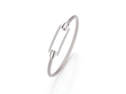 Jörg Heinz Infinity Flex-Armband "Infinity" Strumpfgeflecht Weißgold 17cm mit Brillanten 0,180ct – Armschmuck Armband aus 750 Weißgold.