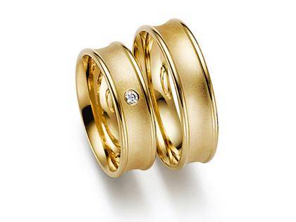 Gerstner Trauring Paar 27 mit Diamanten – Ringe Trauring mit Besatz aus 585 Gelbgold.