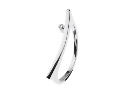 Ernstes Design R547 Damenring mit Brillant – Ringe Ring mit Besatz aus Edelstahl.