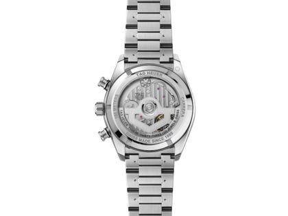 TAG Heuer Carrera Chronograph Sport Automatik Edelstahl 42mm schwarzes Zifferblatt Metallband – Herrenuhren Chronograph aus Edelstahl und Keramik. Das Gehäuse ist rund und silber. Das Edelstahlarmband ist silber. Das Zifferblatt ist arabisch Index und schwarz. – Ansicht 2