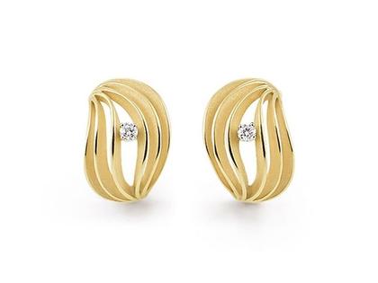 Cammilli Firenze Velaa Star Ohrstecker Yellow Sunrise Gold mit Brillanten 0,120ct – Ohrschmuck Ohrstecker aus 750 Gelbgold.