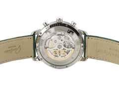 Glashütte Original Sixties Chronograph Annual Edition Automatik Edelstahl 42mm grünes Zifferblatt grünes Lederband 1-39-34-05-22-04 Full Set Occasion Neu – Herrenuhren Chronograph aus Edelstahl. Das Gehäuse ist rund und silber. Das Lederarmband Kroko / Alligator ist grün. Das Zifferblatt ist arabisch Index und grün. – Ansicht 2