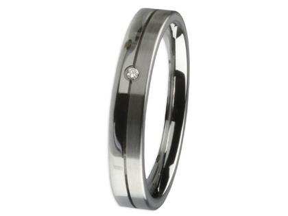 Ernstes Design Ring Nr. 105 R134.4 – Ringe Trauring mit Besatz aus Edelstahl.