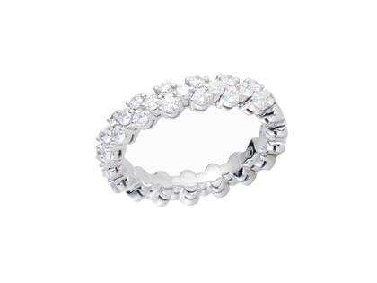 Silhouette Schmuck Tennis Flex Ring Weißgold mit Brillanten 0,81ct – Ringe Ring mit Besatz aus 750 Weißgold.