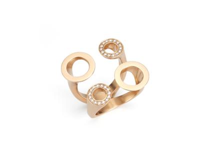 Angela Hübel Diamond Circles Ring Roségold mit Brillanten 0,240ct – Ringe Ring mit Besatz in roségold und aus 750 Rotgold.