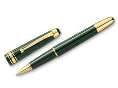 Montblanc The Origin Collection Classique Rollerball dunkelgrünes Edelharz vergoldet – Schreibgeräte Rollerball in grün und aus Edelharz und vergoldet.
