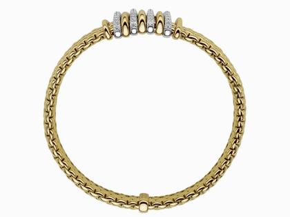 Fope Panorama Armband  mit 9 Ronden  Gelbgold mit Brillanten – Armschmuck Armband aus 750 Gelbgold. – Ansicht 2