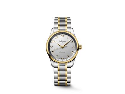 Damenuhren Uhr ohne Datum aus 750 Gelbgold und Edelstahl. Das Gehäuse ist rund und silber. Das Edelstahlarmband ist silber-gelbgold. Das Zifferblatt ist arabisch und silber.
