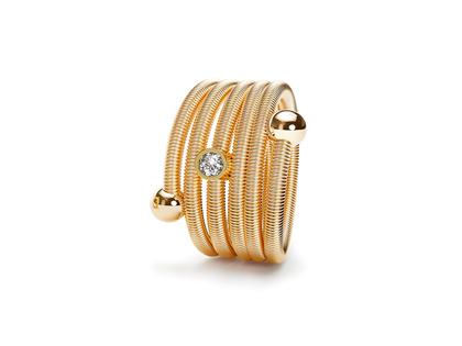 Niessing Colette C Embrace Ring mit Fassung 5-fach Fine Rose – Ringe Ring mit Besatz aus 750 Gelbgold.