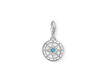 Thomas Sabo Charm-Anhänger Kompass 1228 – Anhänger Anhänger mit Besatz in silber und aus 925 Silber.