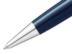 Montblanc The Origin Collection Midsize Kugelschreiber dunkelblaues Edelharz platinumbeschichtet – Schreibgeräte Kugelschreiber in blau und aus Edelharz und platiniert. – Ansicht 2