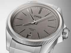 Oris Pro Pilot X Calibre 400 Automatik Titan 39mm graues Zifferblatt Metallband – Herrenuhren Uhr mit Datum aus Titan. Das Gehäuse ist rund und silber. Das Titanarmband ist silber. Das Zifferblatt ist ein Index in grau. – Ansicht 4